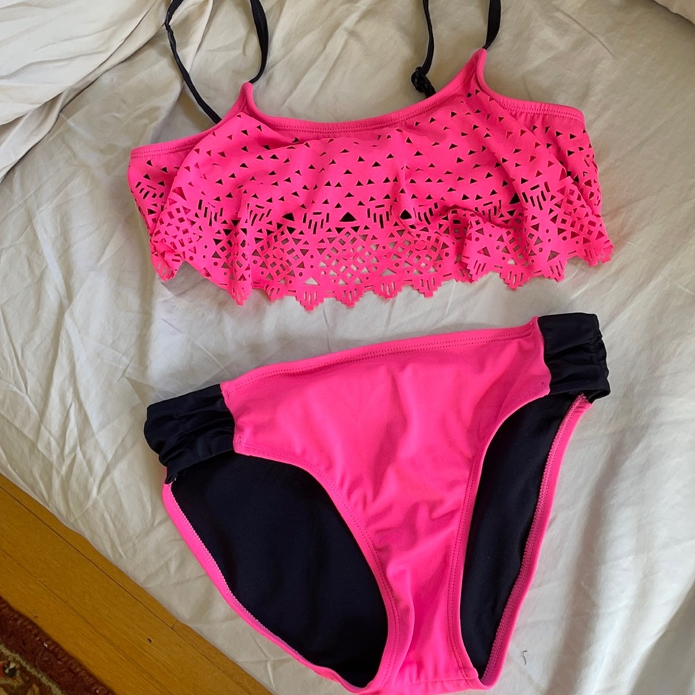 girls justice pink bikini size 14